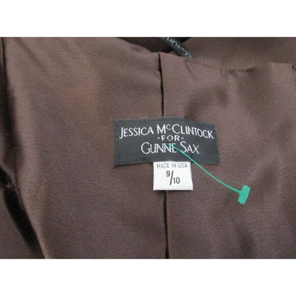 Jessica McClintock Formal Gown Size 9/10 Halter Brown Gunne Sax Prom Wedding NWT - Picture 4 of 12